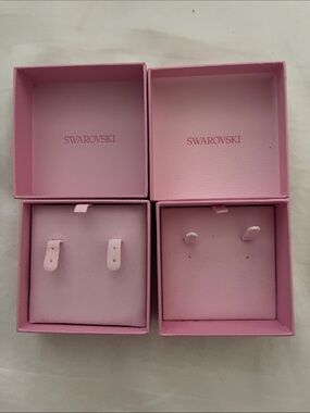 Swarovski Pink Jewelry Ring & Earring Box Set